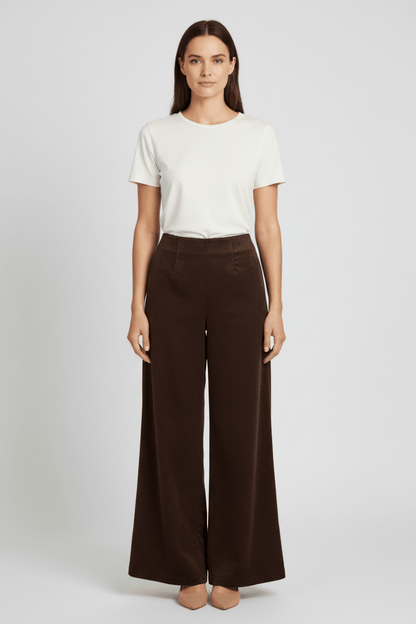 Vila Hose Hw Pants in Coffee Bean