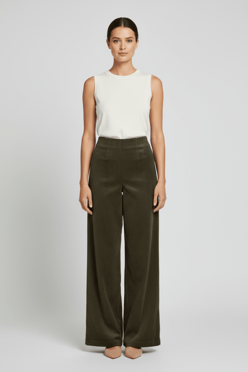 Vila Hose Hw Pants in Forest Night
