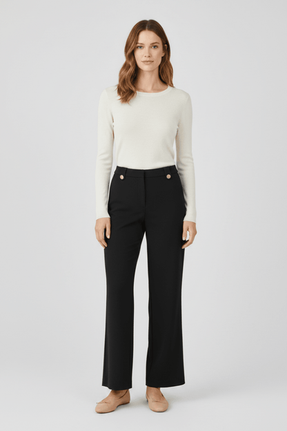 Vila Hose mit weitem Bein Black