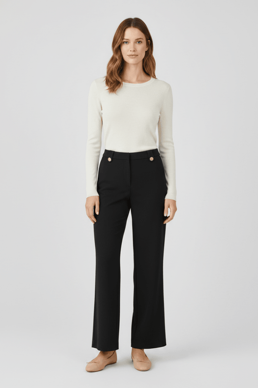 Vila Hose mit weitem Bein Black