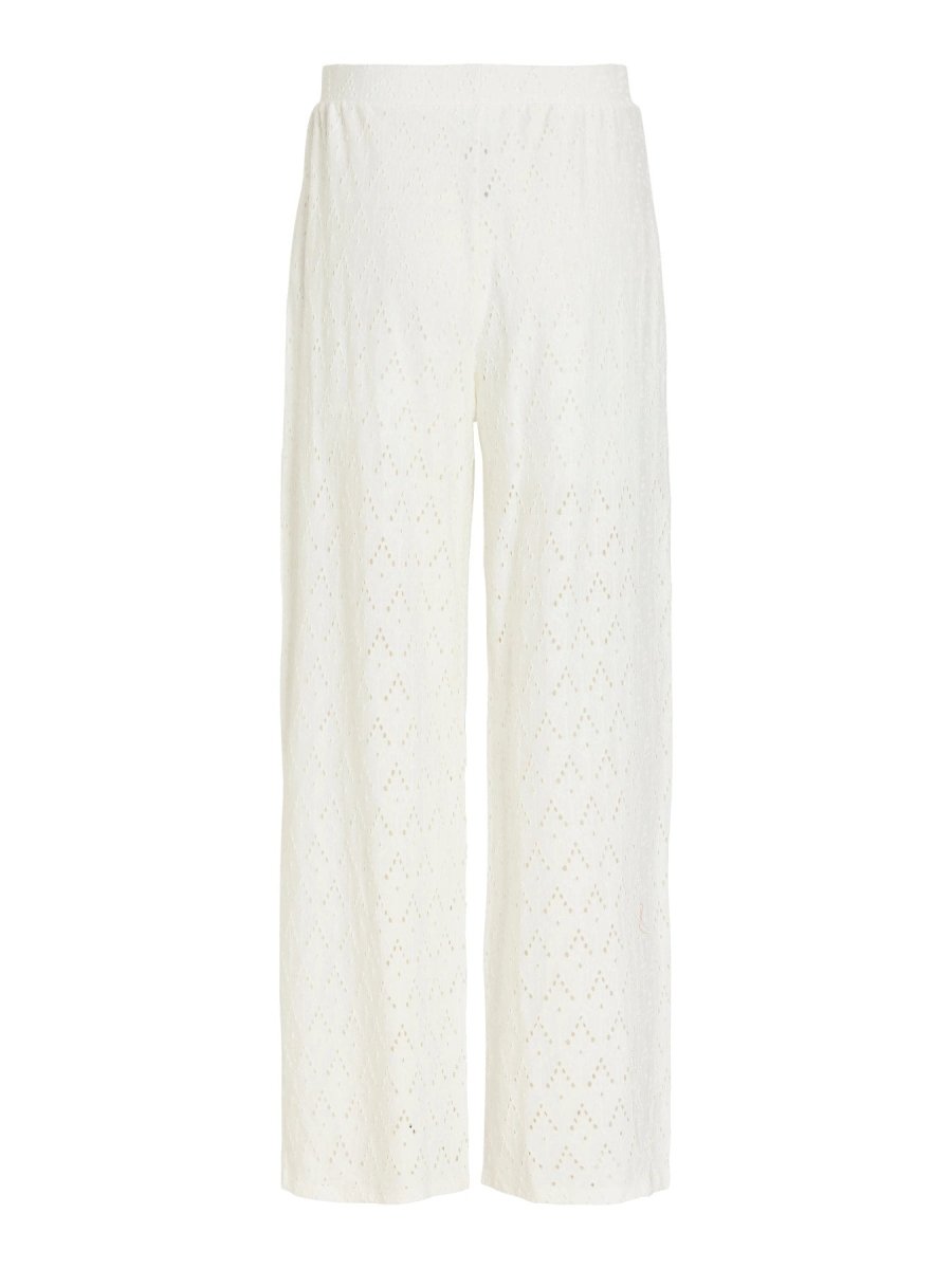 Vila Hose VIAMALINA HW WIDE PANTS/VOL/PB - Snow White