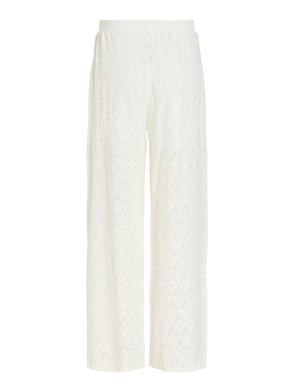 Vila Hose VIAMALINA HW WIDE PANTS/VOL/PB - Snow White