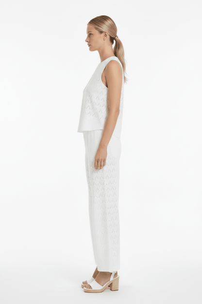 Vila Hose VIAMALINA HW WIDE PANTS/VOL/PB - Snow White