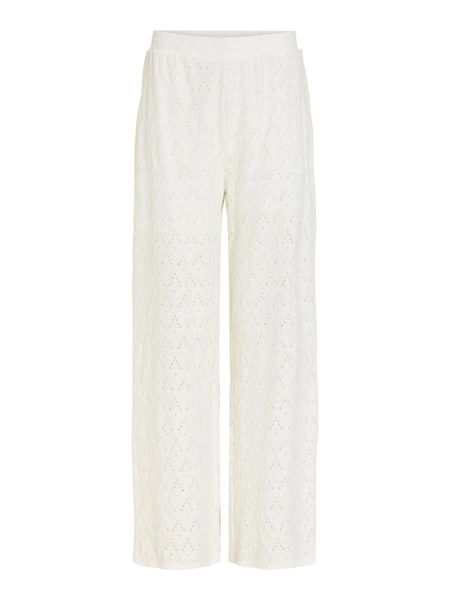 Vila Hose VIAMALINA HW WIDE PANTS/VOL/PB - Snow White