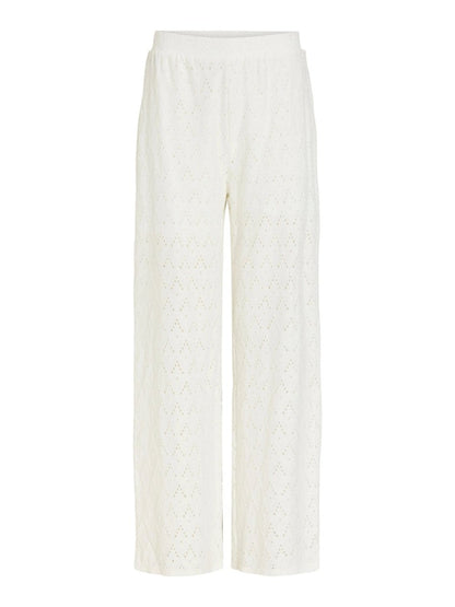 Vila Hose VIAMALINA HW WIDE PANTS/VOL/PB - Snow White