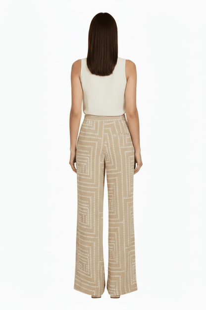 Vila Hose Vifrelli Kleo Loose Pants - Travertine Birch Dots
