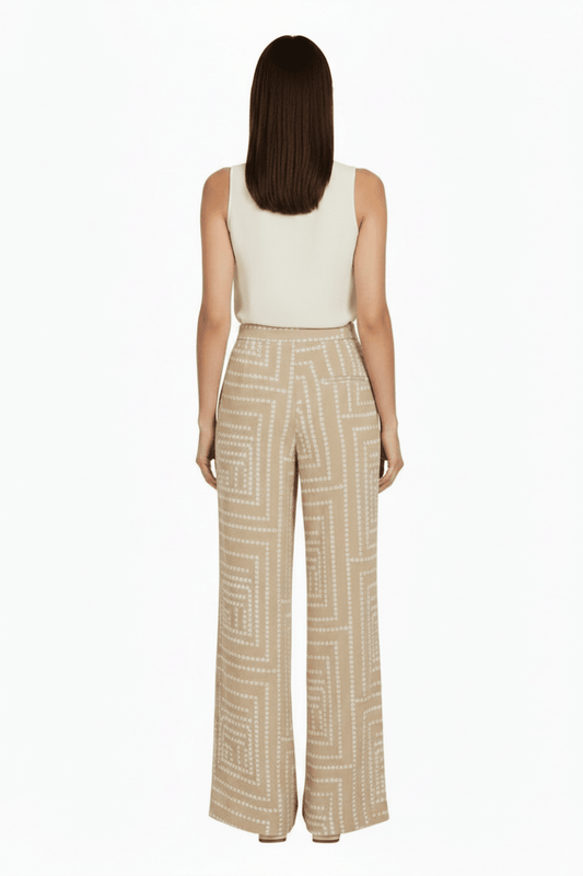 Vila Hose Vifrelli Kleo Loose Pants - Travertine Birch Dots