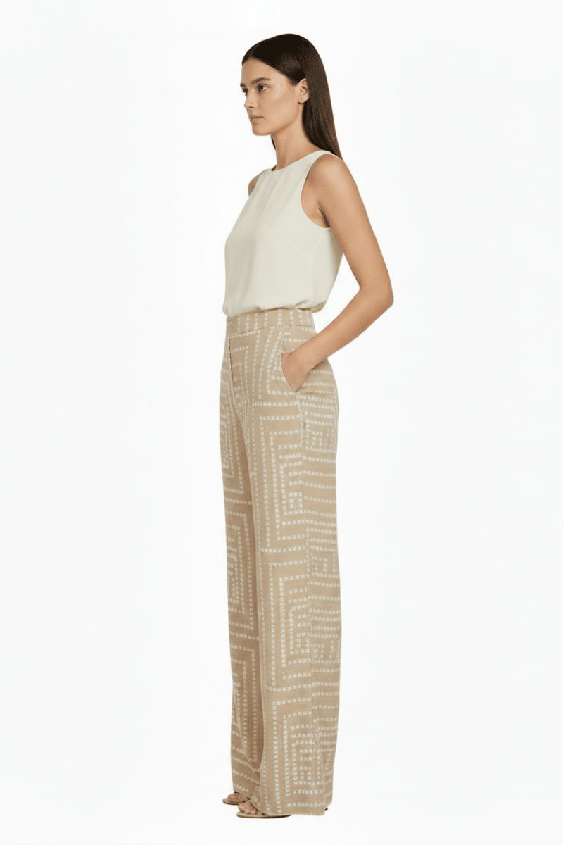Vila Hose Vifrelli Kleo Loose Pants - Travertine Birch Dots