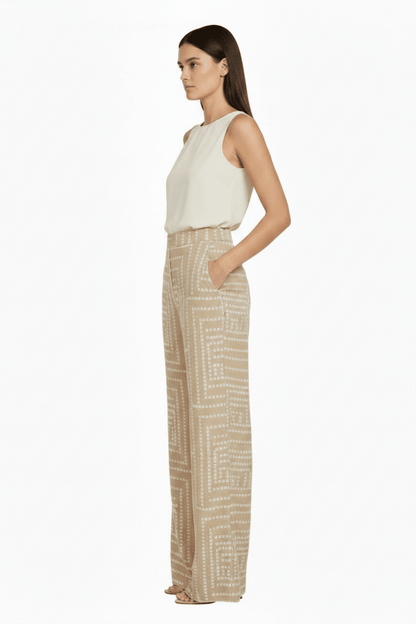 Vila Hose Vifrelli Kleo Loose Pants - Travertine Birch Dots
