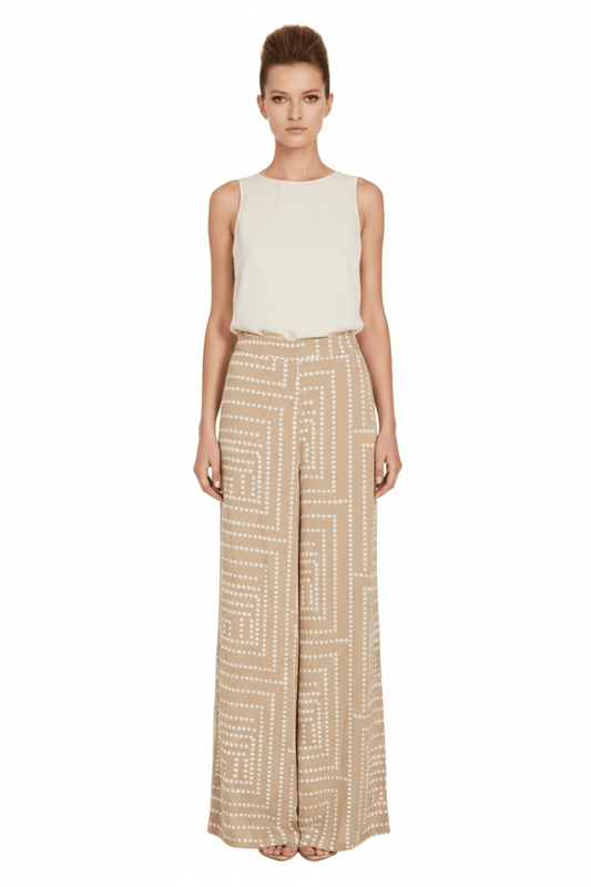 Vila Hose Vifrelli Kleo Loose Pants - Travertine Birch Dots