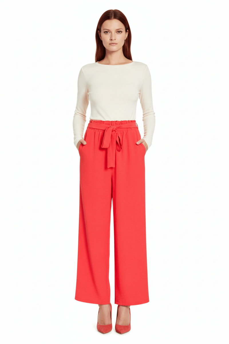 Vila Hose VIJOSA HW BELTED CULOTTE PANTS - NOOS - Hibiscus