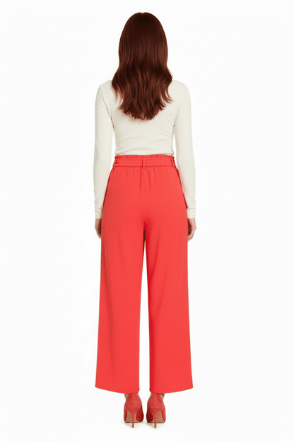 Vila Hose VIJOSA HW BELTED CULOTTE PANTS - NOOS - Hibiscus