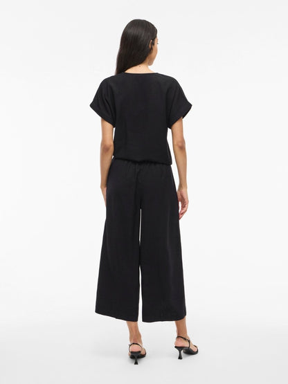 Vila Hose Vimarilee High-Waist Weite Culotte Black Beauty