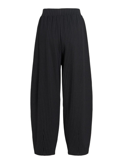Vila Hose VIMASTRIBA 7/8 HW BARREL PANTS - Black Beauty PINSTRIPE