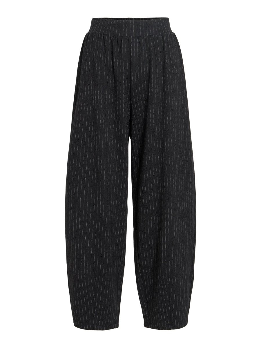 Vila Hose VIMASTRIBA 7/8 HW BARREL PANTS - Black Beauty PINSTRIPE