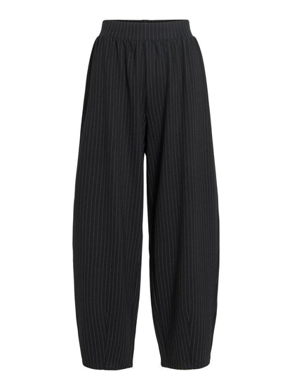 Vila Hose VIMASTRIBA 7/8 HW BARREL PANTS - Black Beauty PINSTRIPE