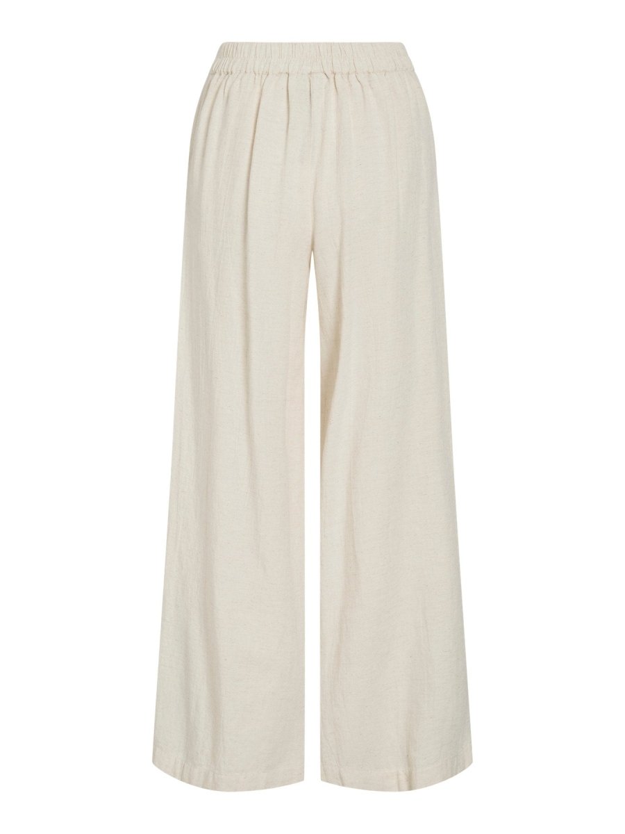 Vila Hose VIPOLLI HW 7/8 EMBROIDERY PANTS - Super Light Natural Melan BLACK