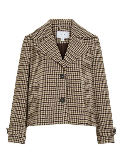 Vila Jacke Langarm Coffee Bean Birch/Nomad/Martini Olive/Black