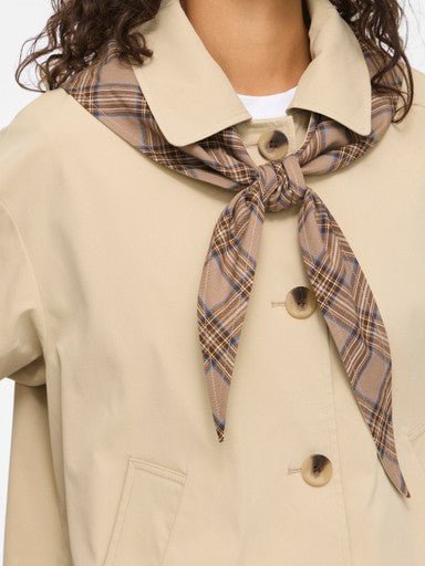 Vila Jacke Langarm Detail Fields Of Rye Check Scarf