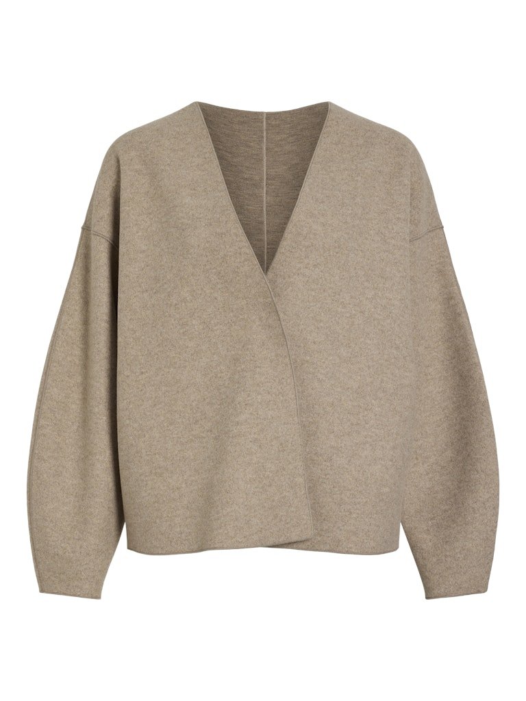 Vila Jacke Loose Fit Langarm Natural Melange