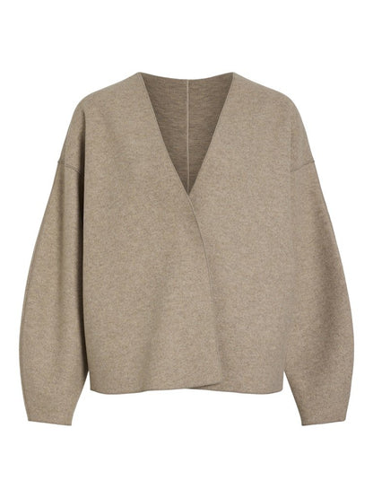 Vila Jacke Loose Fit Langarm Natural Melange