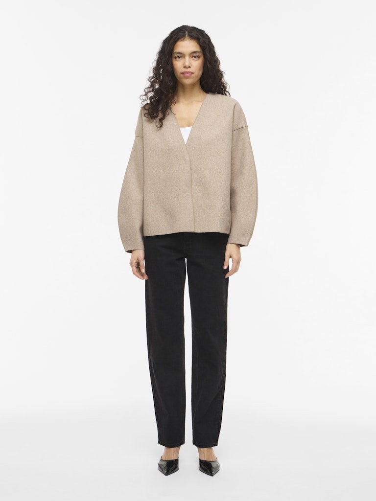 Vila Jacke Loose Fit Langarm Natural Melange