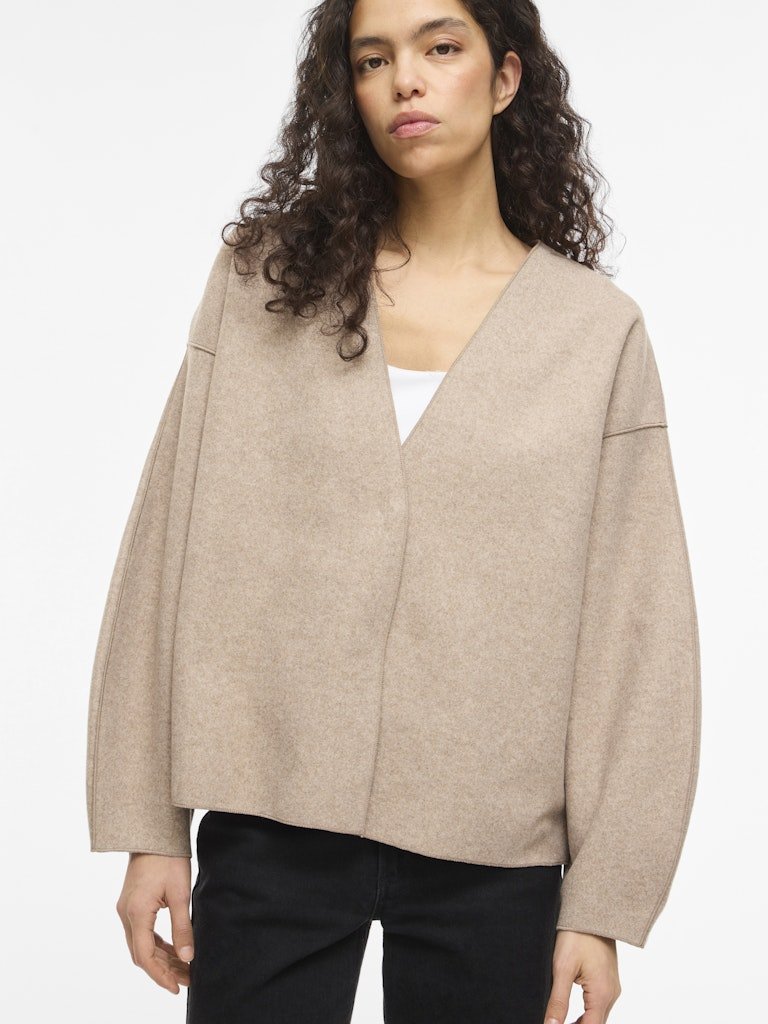 Vila Jacke Loose Fit Langarm Natural Melange
