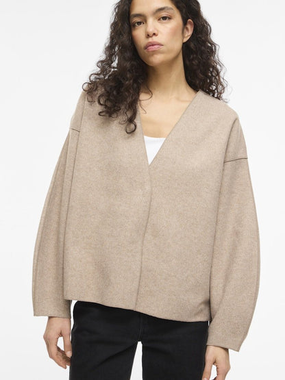 Vila Jacke Loose Fit Langarm Natural Melange