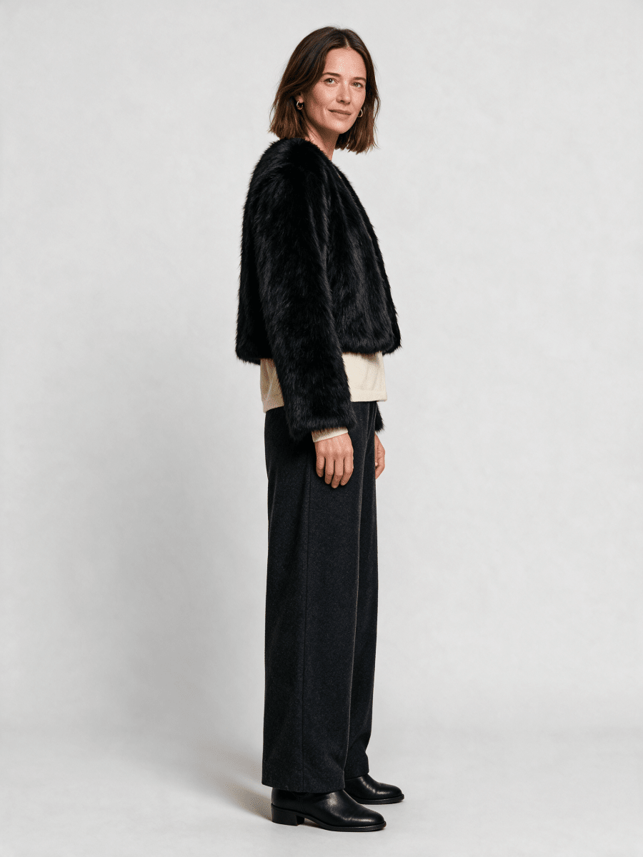Vila Jacke Vipelly in Black Beauty