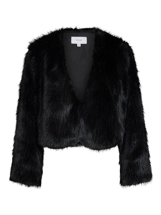 Vila Jacke Vipelly in Black Beauty