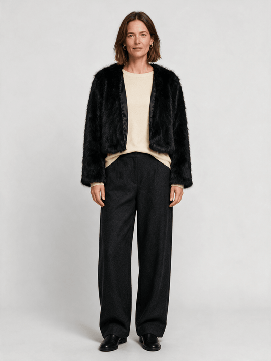 Vila Jacke Vipelly in Black Beauty