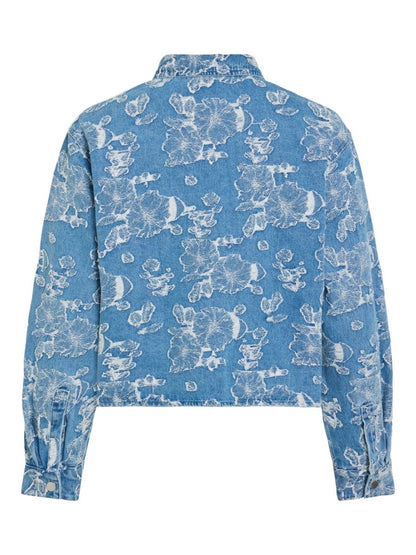 VILA Jeansjacke VIIANAIS NEW L/S JACQUARD DENIM JACKET - Light Blue Denim JACQUARD
