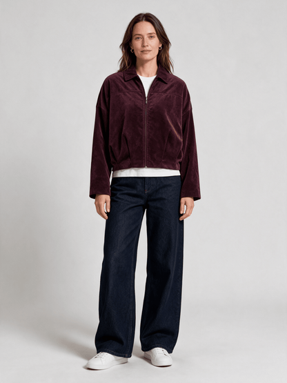 Vila Jeansjacke Zipper Langarm in Port Royale