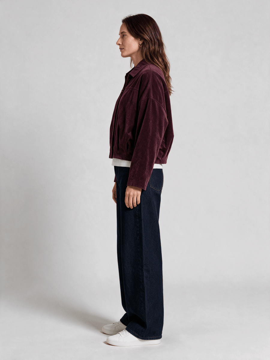 Vila Jeansjacke Zipper Langarm in Port Royale