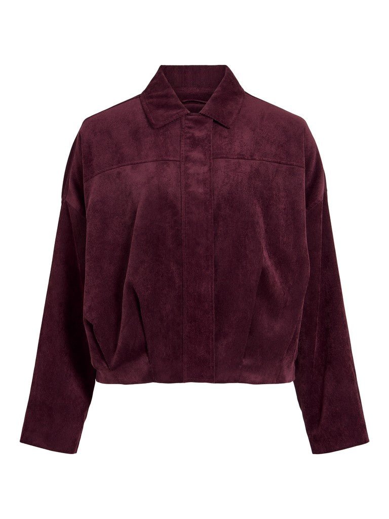 Vila Jeansjacke Zipper Langarm in Port Royale