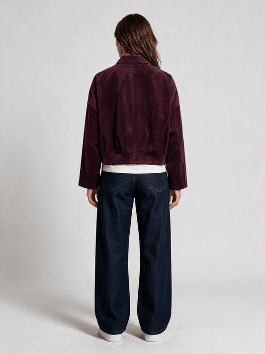 Vila Jeansjacke Zipper Langarm in Port Royale