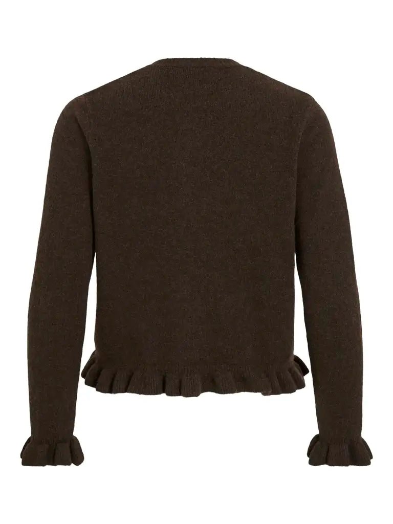 Vila Knit Cardigan in der Farbe Medium Coffee Bean