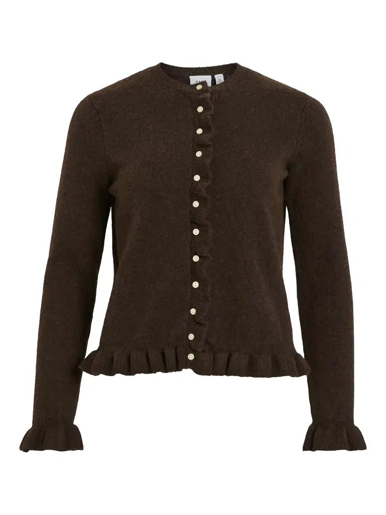 Vila Knit Cardigan in der Farbe Medium Coffee Bean