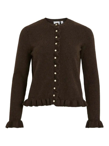 Vila Knit Cardigan in der Farbe Medium Coffee Bean
