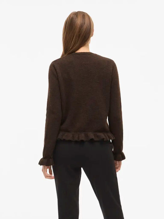 Vila Knit Cardigan in der Farbe Medium Coffee Bean