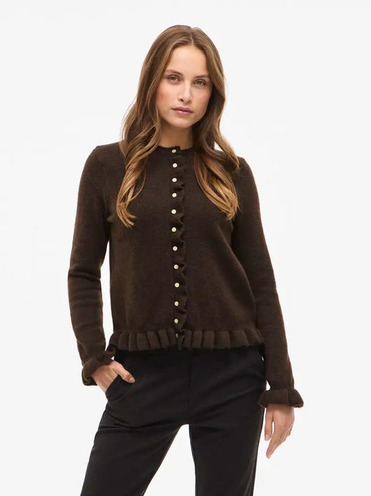 Vila Knit Cardigan in der Farbe Medium Coffee Bean