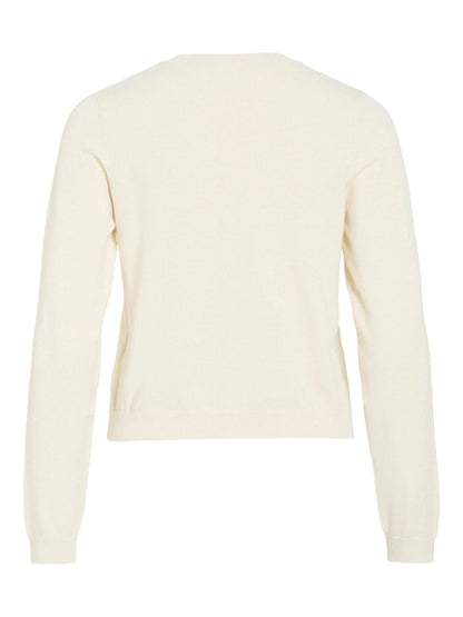 VILA Knit Cardigan VIMALU O - NECK L/S KNIT CARDIGAN - Sandshell MELANGE