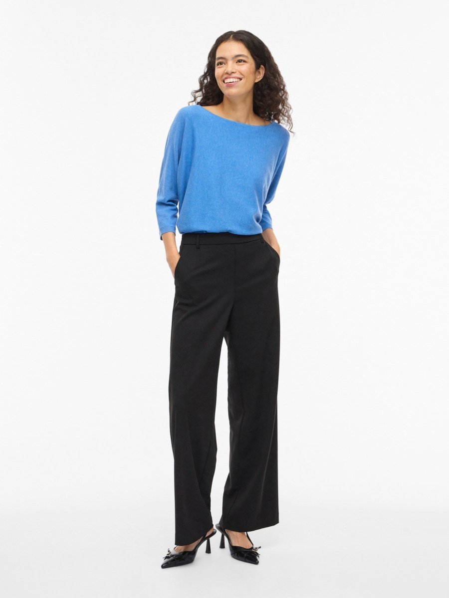 VILA Knit top VIMALU BOATNECK 3/4 SLEEVE KNIT TOP - NOOS - All Aboard MELANGE