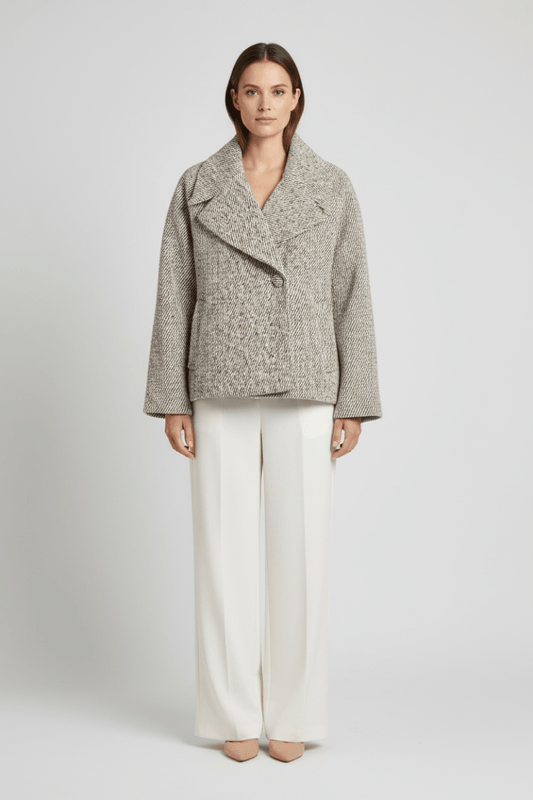 Vila Kurze Jacke L/S Short Jacket in Birch Melange