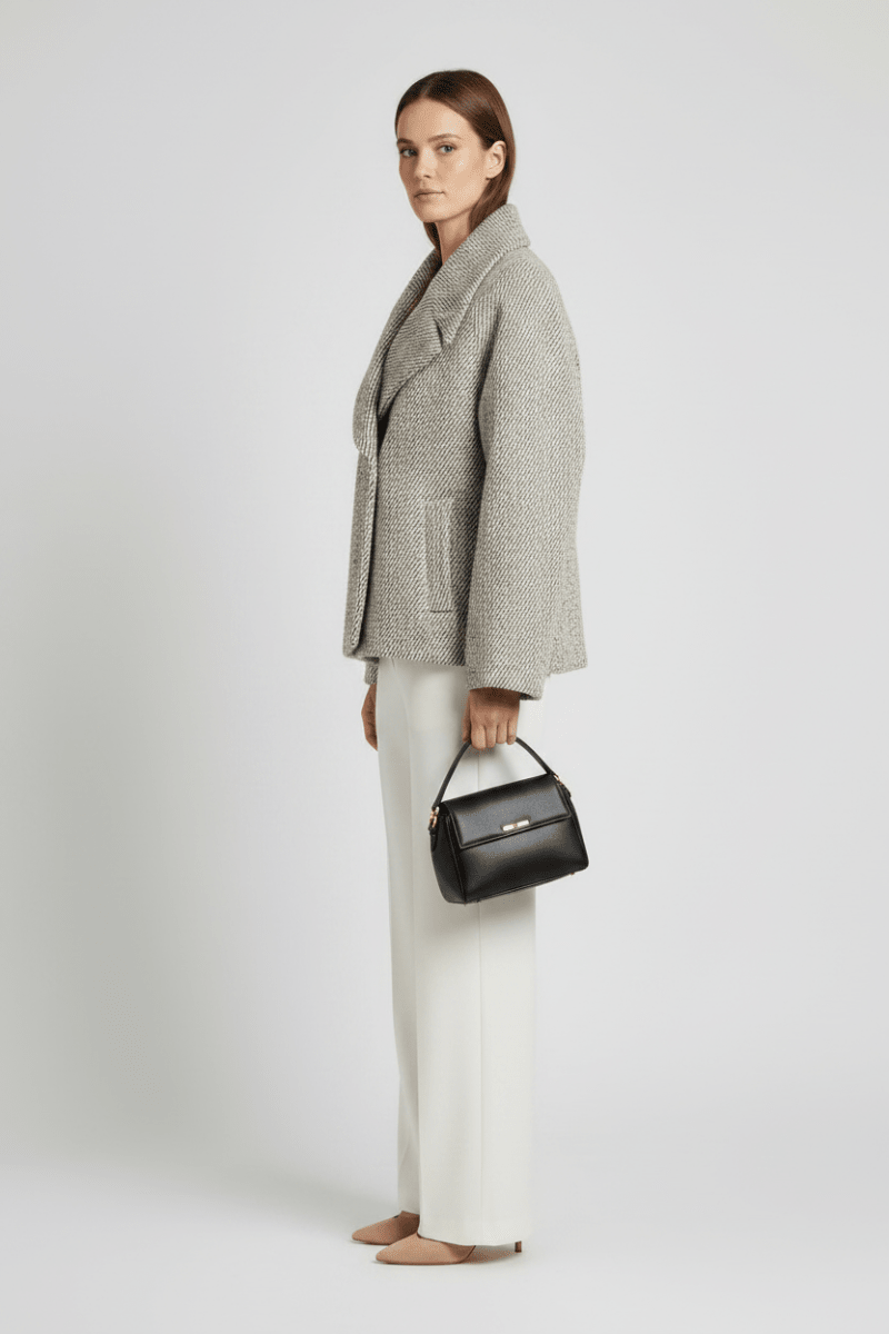Vila Kurze Jacke L/S Short Jacket in Birch Melange