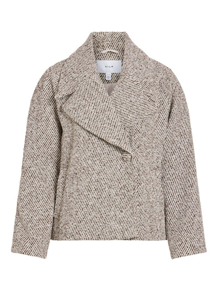 Vila Kurze Jacke L/S Short Jacket in Birch Melange