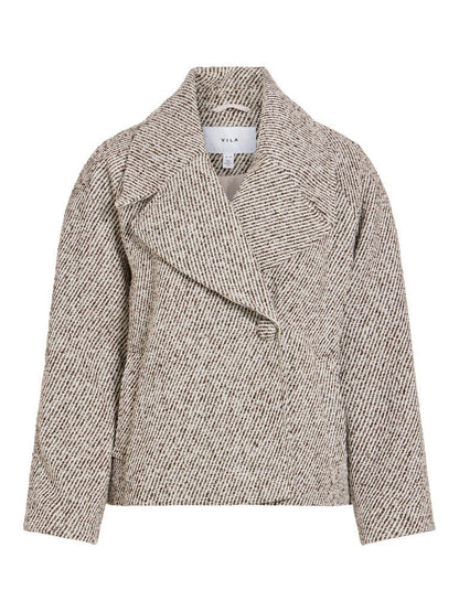 Vila Kurze Jacke L/S Short Jacket in Birch Melange