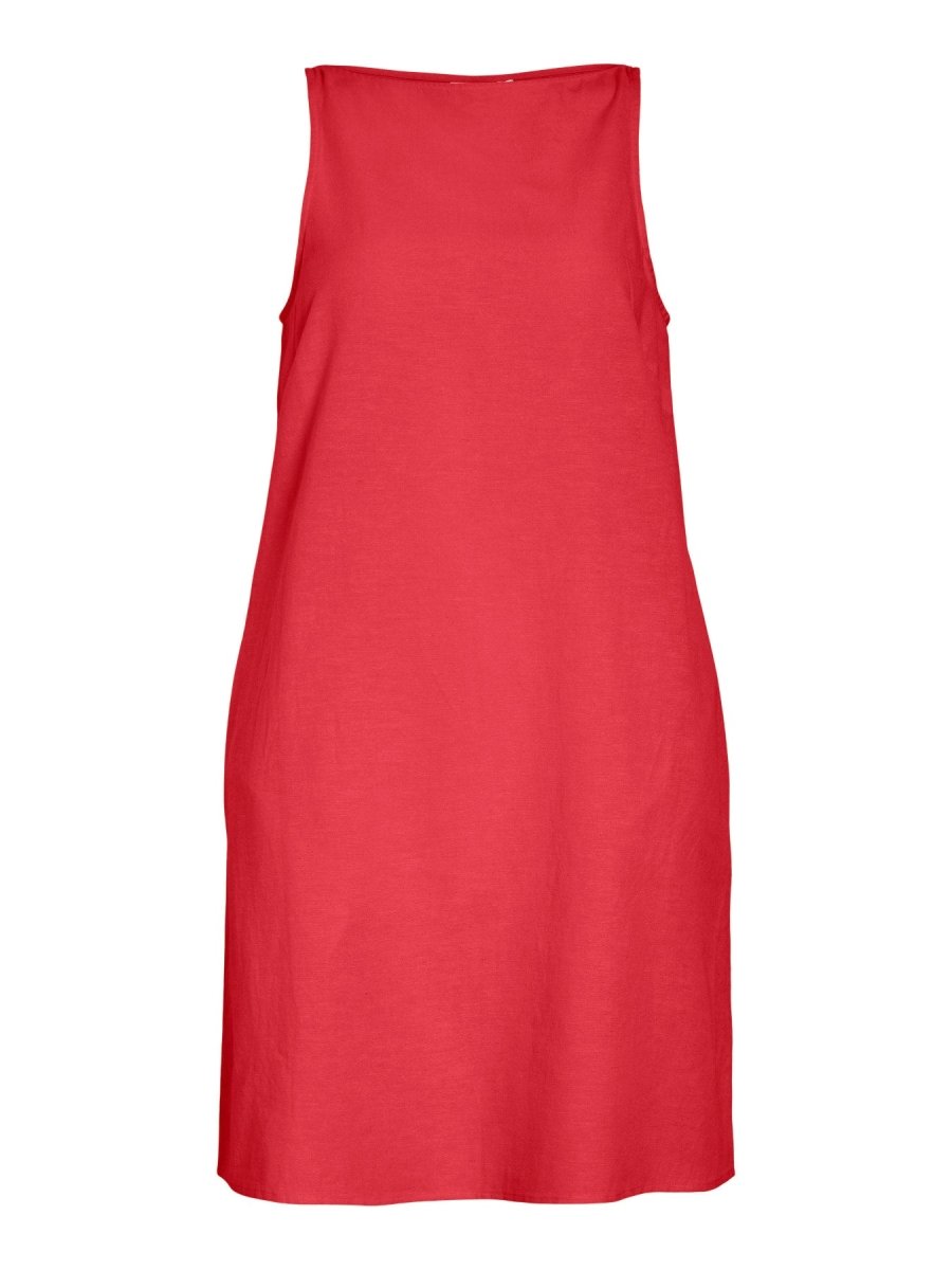 Vila Kurzkleid VIPRISILLA S/L BOATNECK SHORT DRESS/VOL1 - Hibiscus