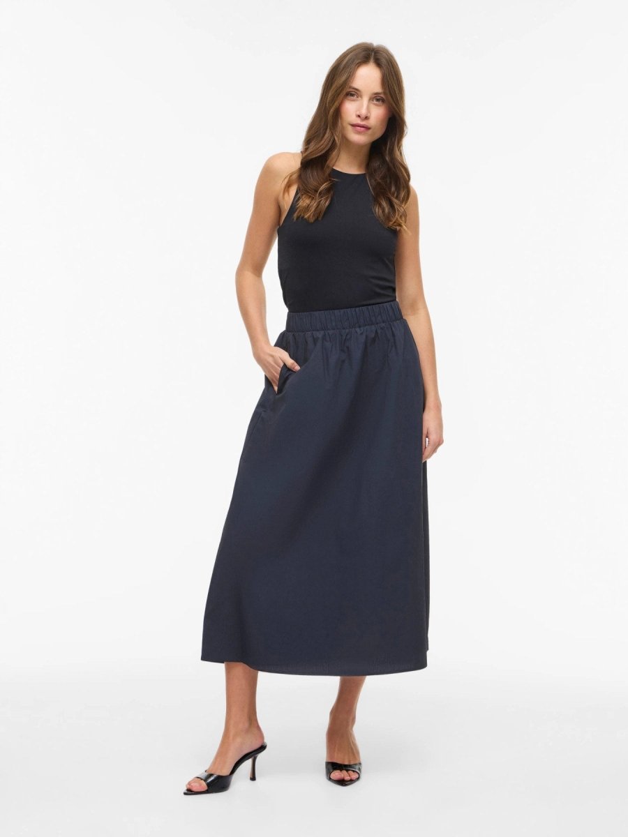 VILA langer Rock VISOPHIE HW ANKLE SKIRT - NOOS - Navy Blazer