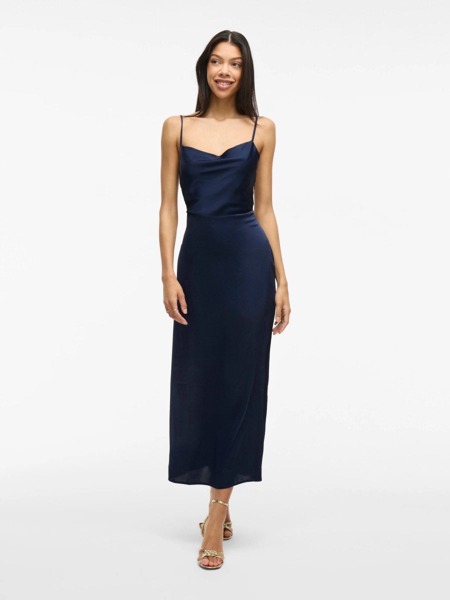 Vila langes Kleid Viravenna Strap Ankle Dress - Navy Blazer
